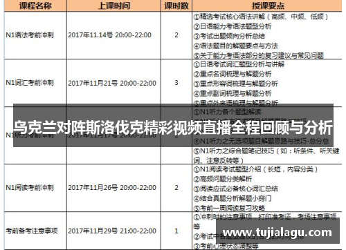 乌克兰对阵斯洛伐克精彩视频直播全程回顾与分析